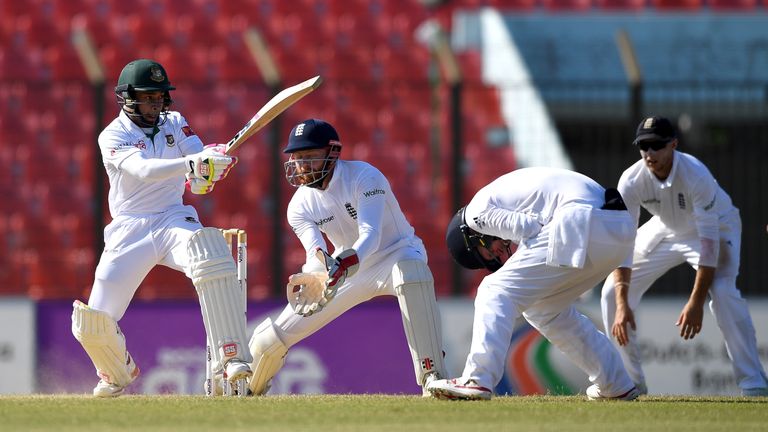 Bangladesh captain Mushfiqur Rahim bats during the 4th day of the 1st Test match between Bangladesh and England
