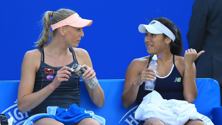 Great Britain's Heather Watson (right) and Naomi Broady