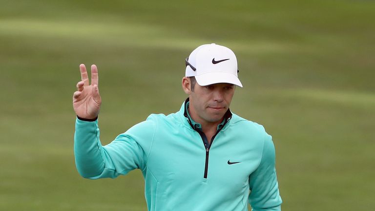 NAPA, CA - OCTOBER 13:  Paul Casey of England reacts to his putt on the 16th green during round one of the Safeway Open at the North Course of the Silverad