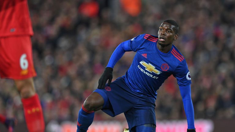 Paul Pogba in action against Liverpool on Monday Night Football