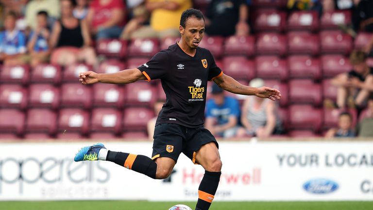 SCUNTHORPE, ENGLAND - JULY 23:  Peter Odemwingie of Hull City during the pre-season friendly between Scunthorpe United and Hull City at Glanford Park on Ju