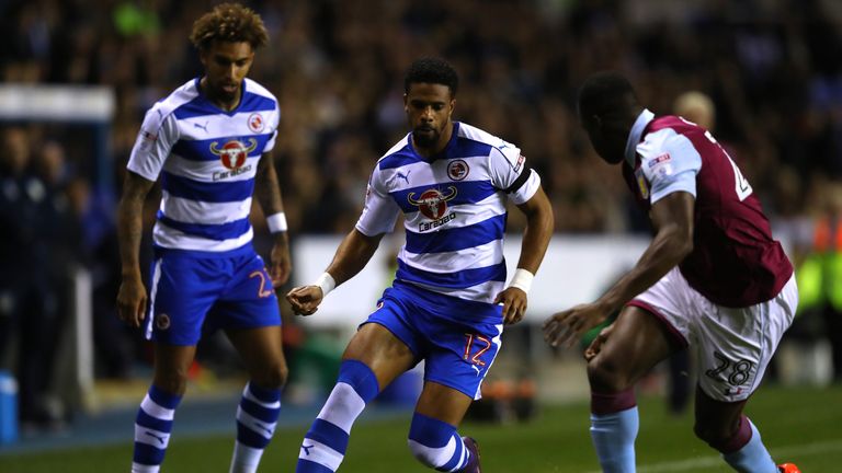 Gareth McCleary of Reading in action against Aston Villa