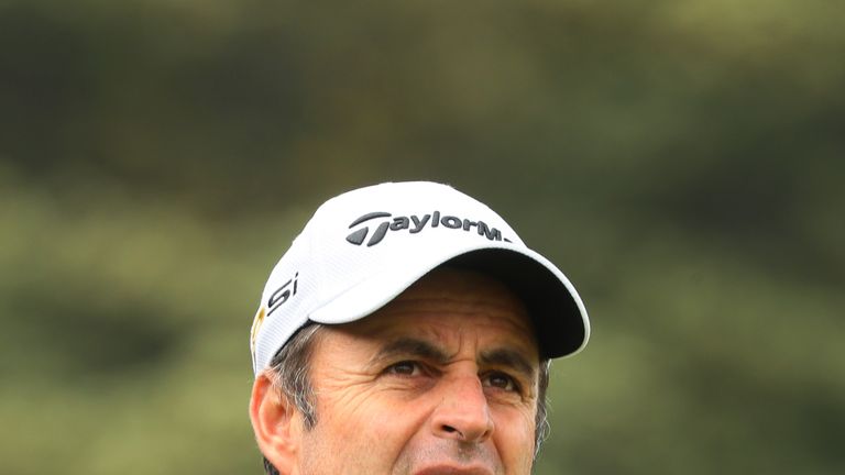 WATFORD, ENGLAND - OCTOBER 14:  Richard Bland of England whilst playing the third hole during the second round of the British Masters at The Grove on Octob