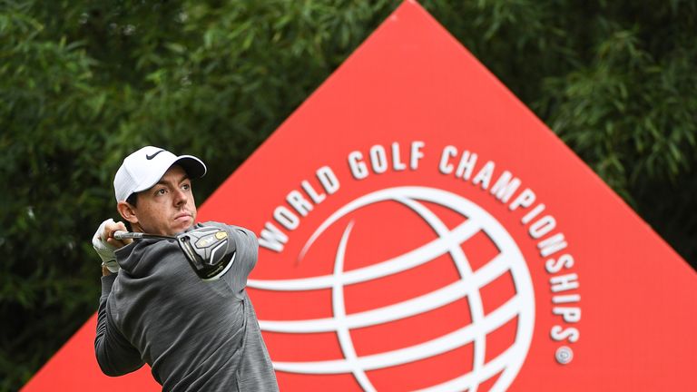 Rory McIlroy tees off on the 2nd hole during day two of the World Golf Championships