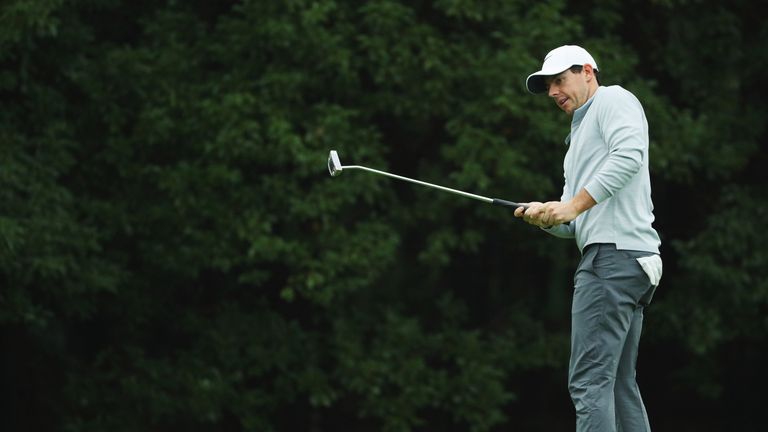 SHANGHAI, CHINA - OCTOBER 27:  Rory McIlroy of Northern Ireland watches his putt on the 11th green during the first round of the WGC - HSBC Champions at th