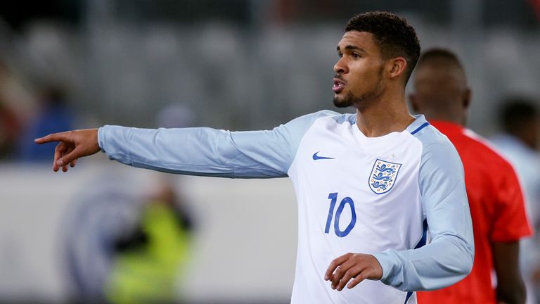 Ruben Loftus-Cheek of England U21 shouts instructions during the European Under 21 Qualifier match between Switzerland U21 