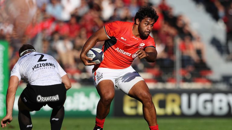 Billy Vunipola charges upfield against Toulon