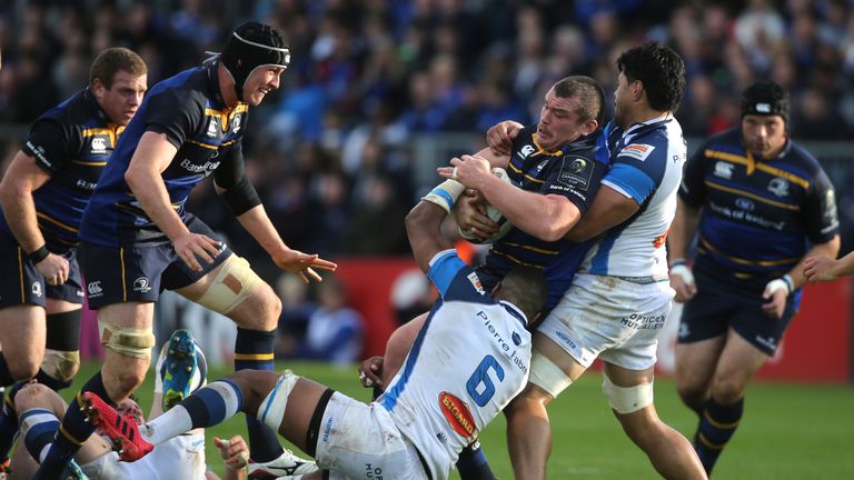 Jack McGrath is tackled by Castres' Mathieu Babillot