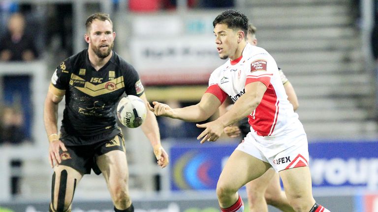 Warrington's Andre Savelio, pictured in action for St Helens in 2016