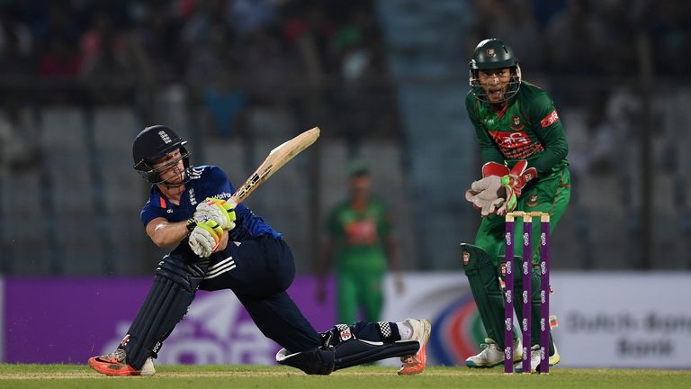 Sam Billings of England bats during the 3rd One Day International match between Bangladesh and England