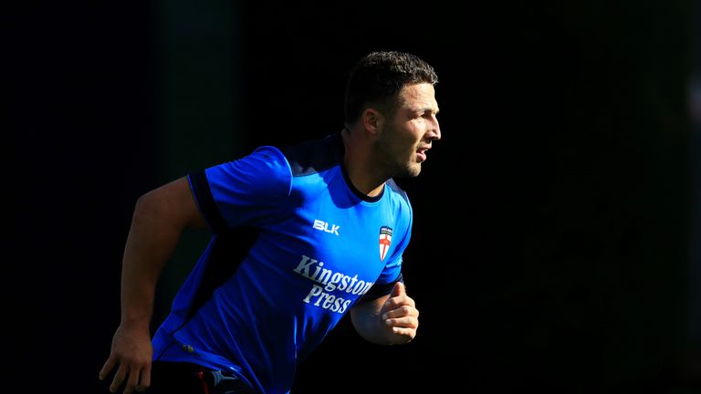 England's Sam Burgess during a training session at the Honourable Artillery Company