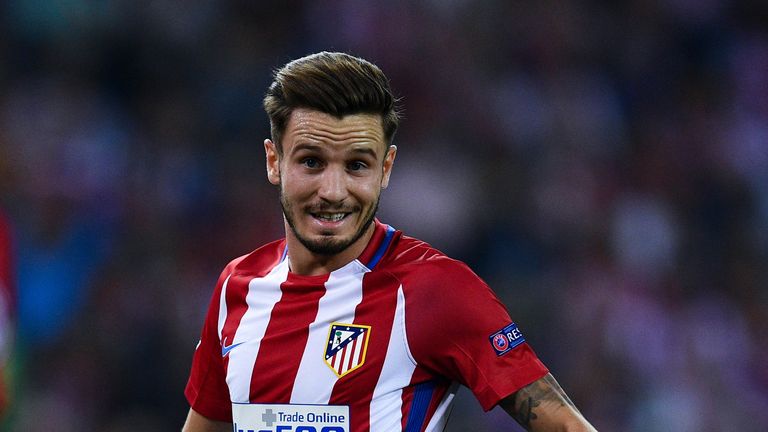 MADRID, SPAIN - SEPTEMBER 28:  Saul Niguez of Club Atletico de Madrid looks on during the UEFA Champions League Group D match between Club Atletico de Madr