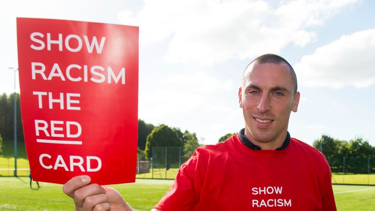 Celtic's Scott Brown helps to promote Show Racism The Red Card's annual Fortnight of Action