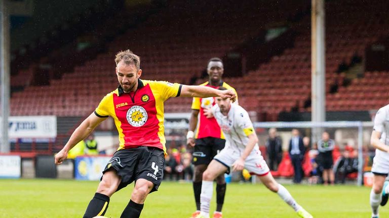 Sean Walsh opens the scoring for Thistle against Ross County at Firhill