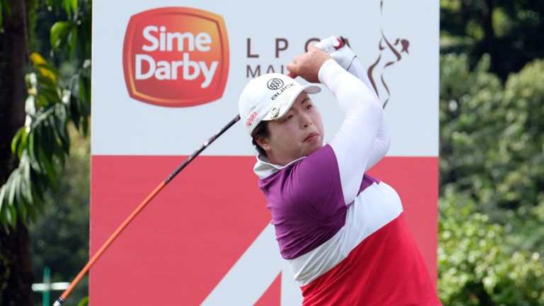KUALA LUMPUR, MALAYSIA - OCTOBER 30:  Shanshan Feng of China in action during day four of the Sime Darby LPGA at TPC Kuala Lumpur on October 30, 2016 in Ku