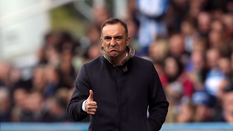 Sheffield Wednesday manager Carlos Carvalhal during the Sky Bet Championship match at the John Smith's Stadium, Huddersfield.
