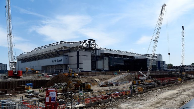 LONDON, ENGLAND - MAY 08:  A general view of the building site where the new stadium will be built prior to the Barclays Premier League match between Totte