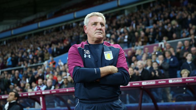 Aston Villa manager Steve Bruce during the Sky Bet Championship match at Villa Park