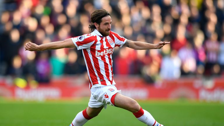 STOKE ON TRENT, ENGLAND - OCTOBER 15: Joe Allen of Stoke City in action during the Premier League match between Stoke City and Sunderland at Bet365 Stadium