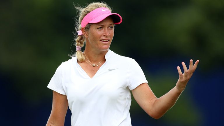 KUALA LUMPUR, MALAYSIA - OCTOBER 29:  Suzann Pettersen of Norway reacts during day three of the Sime Darby LPGA at TPC Kuala Lumpur on October 29, 2016 in 
