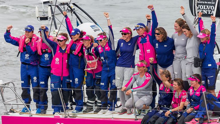 GOTHENBURG, SWEDEN - JUNE 27:  In this handout image provided by the Volvo Ocean Race, Team SCA during the final In-Port Race on June 27, 2015 in Gothenbur