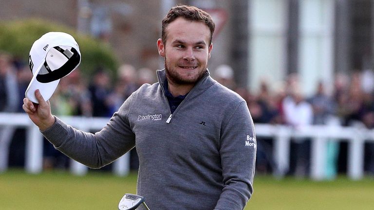 Tyrrell Hatton celebrates his success