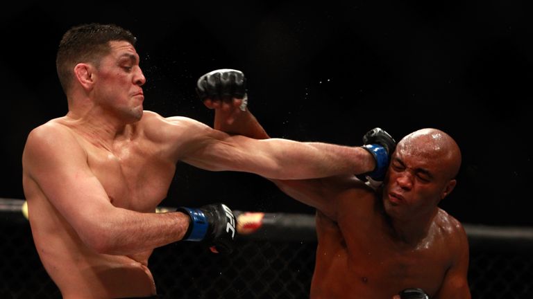 Nick Diaz (L) has not fought since taking on Anderson Silva in January 2015