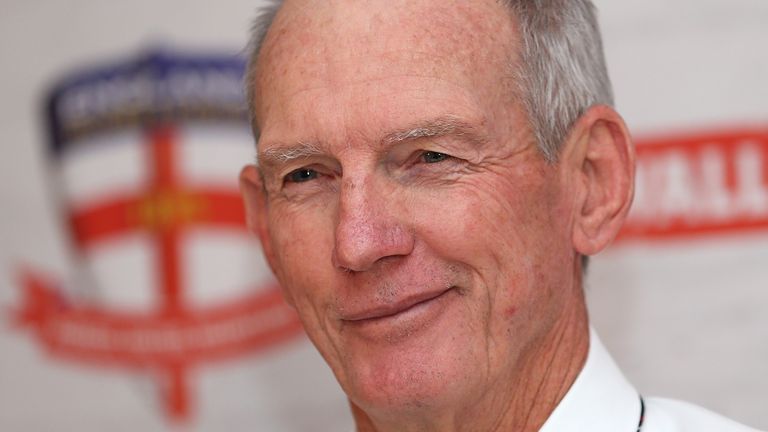 MANCHESTER, ENGLAND - FEBRUARY 18:  Wayne Bennett, the newly appoint England rugby league coach faces the media on February 18, 2016 in Manchester, England