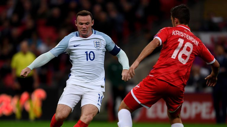 Wayne Rooney lined up in midfield once again against Malta
