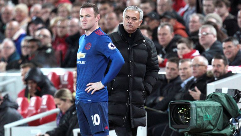 Wayne Rooney prepares to come for Manchester United at Anfield