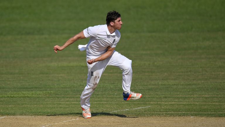 Zafar Ansari bowls during day one of the tour match against a Bangladesh Cricket Board XI