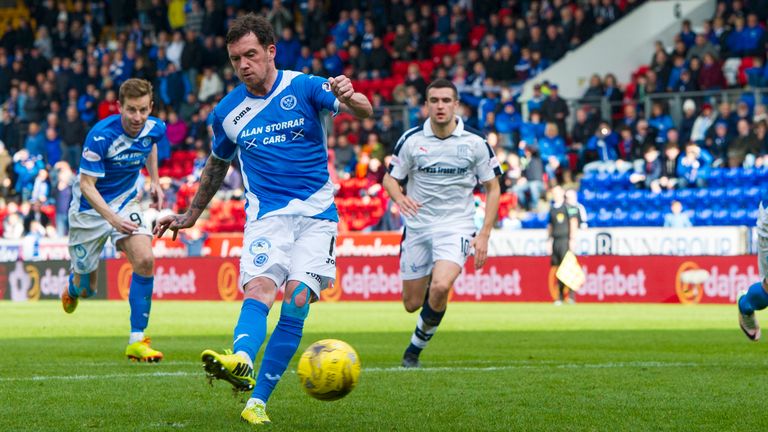 St Johnstone's Danny Swanson scores from the penalty spot 