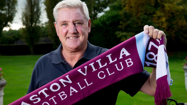 Steve Bruce the new manager of Aston Villa poses for a picture at the club's training ground at Bodymoor Heath