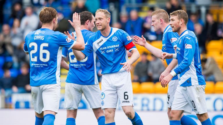 St Johnstone's Steven Andersoon celebrates 