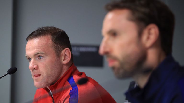 England's Wayne Rooney during a press conference 