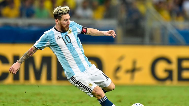 Messi in action for Argentina