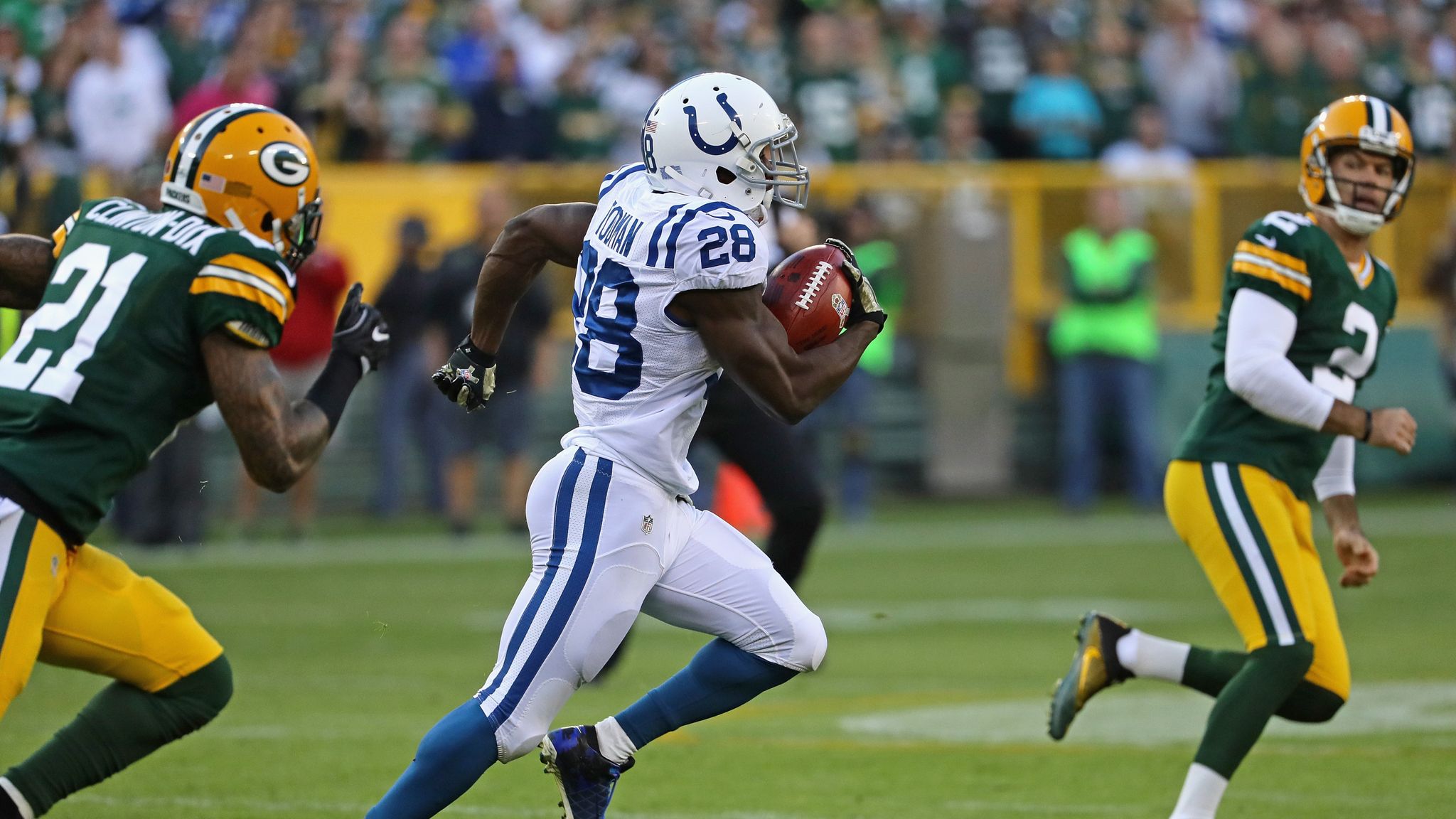 Jordan Todman Returns Opening Kickoff 99 Yards for a TD!, Colts vs. Packers