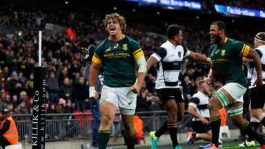 Rohan Janse van Rensburg's late try earned the Springboks a draw against the Barbarians