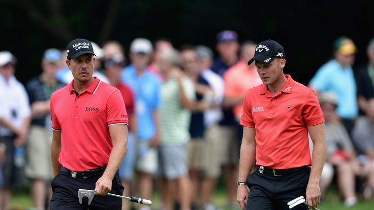 SPRINGFIELD, NJ - JULY 29:  (L-R) Henrik Stenson of Sweden and Danny Willett of England walk up the ninth hole together during the second round of the 2016