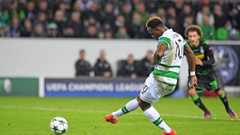 Celtic's Moussa Dembele rolls home the penalty to equalise