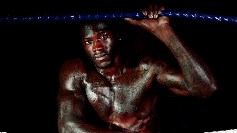 BOLTON, ENGLAND - APRIL 22:  Deontay Wilder poses during a photo shoot at Gloves Gym on April 22, 2013 in Bolton, England.  (Photo by Scott Heavey/Getty Im