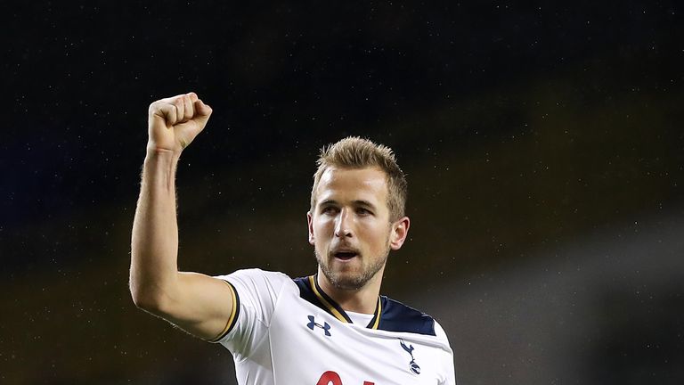 Tottenham Hotspur's Harry Kane celebrates after the Premier League match v West Ham at White Hart Lane, London