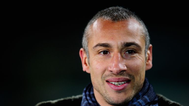 Ex-Celtic player Henrik Larsson looks on prior to the UEFA Champions League Round of 16 first leg match between Celtic and Juventus, February 2013