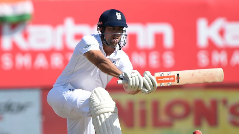 Alastair Cook scored his 30th Test century in the first Test in Rajkot Credit: AFP
