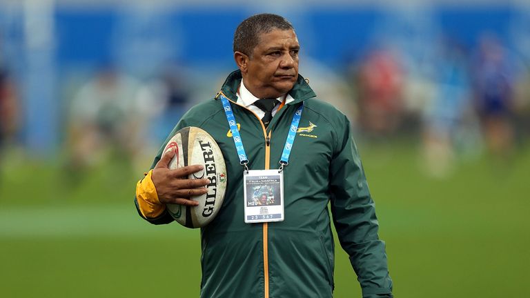 Allister Coetzee, the South Africa Springbok coach looks on during the international match between Italy v South Africa at Stadium