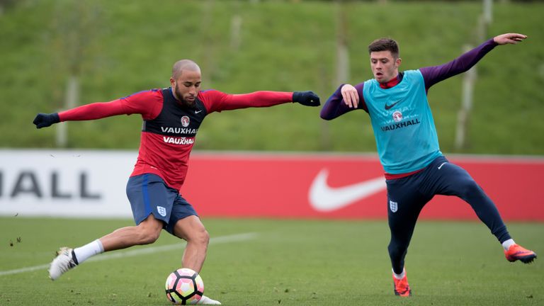 Aaron Cresswell (R) has been training with England ahead of their World Cup Qualifier against Scotland