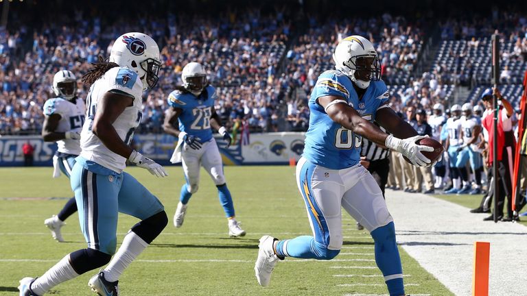 Antonio Gates opened the scoring for the Chargers