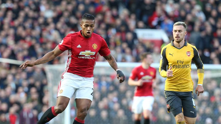 during the Premier League match between Manchester United and Arsenal at Old Trafford on November 19, 2016 in Manchester, England.