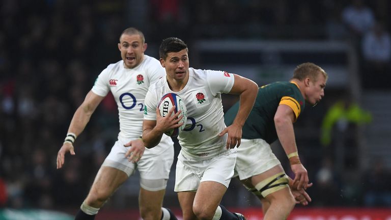 Ben Youngs rips through the South African defence on Saturday
