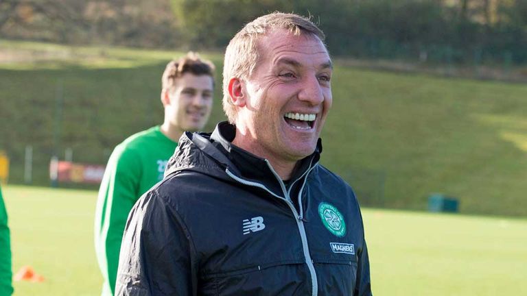 Celtic manager Brendan Rodgers was in good humour at Lennoxtown